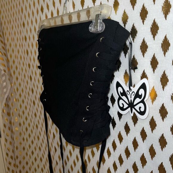 Self esteem tube top black Grommet goth size XS - Picture 2 of 6